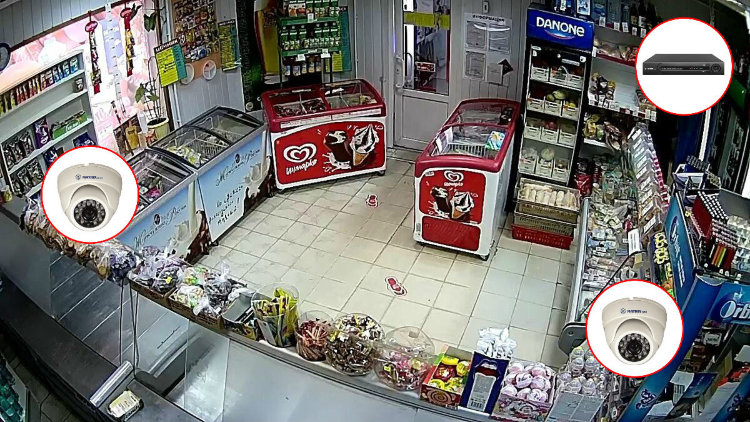 Комплект системы видеонаблюдения для 2 касс бюджет
